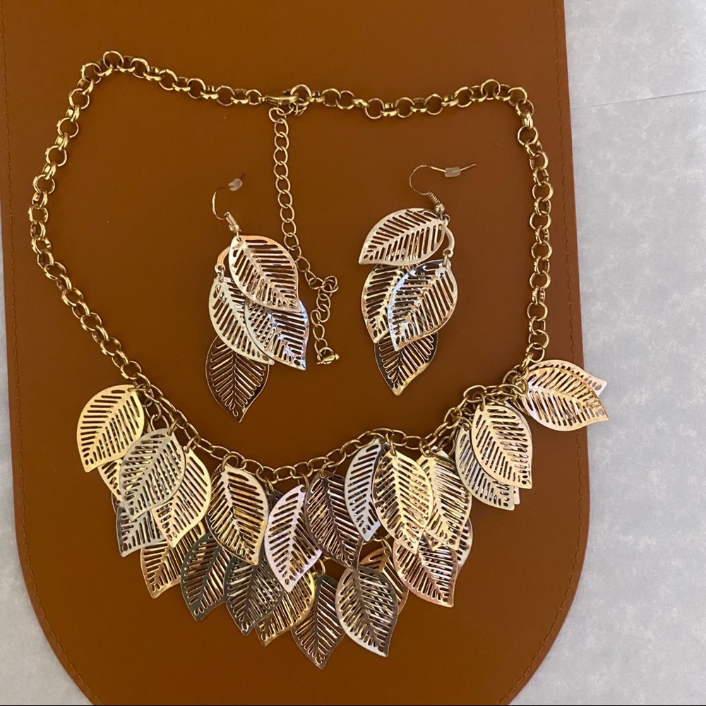 Necklace & Earring Set | Mixed Gold, Silver, Rose